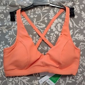 NWT Bleu Rod Beattie underwire bikini top size 38D in coral chic